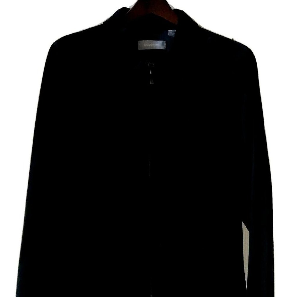 NWOT Vintage Black 100% Genuine Suede Leather Moto Jacket XL